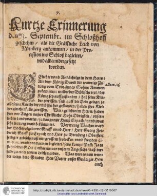 Kurtze Erinnerung