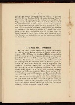 VII. Zweck und Verwertung