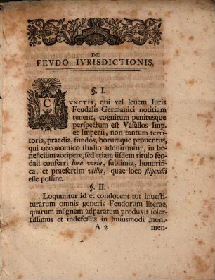 Dissertatio Avspicalis De Fevdo Ivrisdictionis