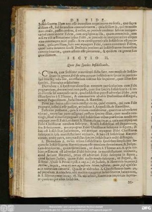 Sectio II. Quot sint species Infidelitatis.