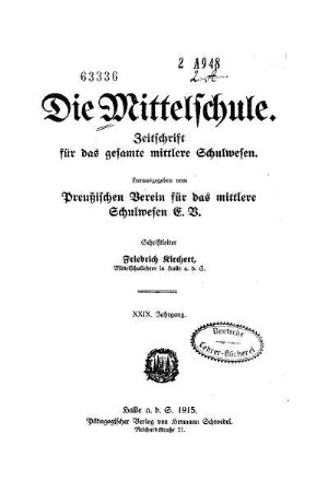 29: Die Mittelschule - 29.1915