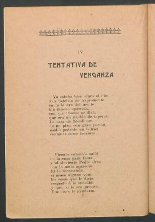 IV - Tentativa de venganza