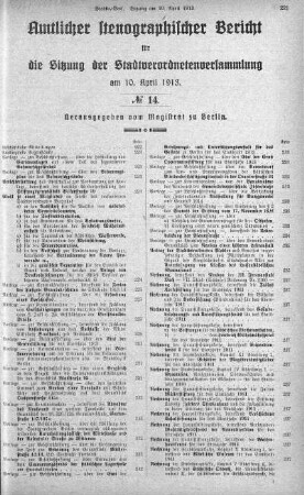 No 14, 10. April 1913