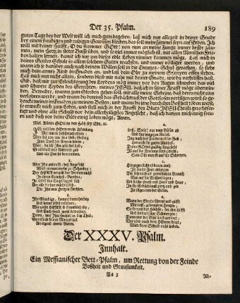 189-201, Der XXXV. Psalm