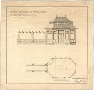 Billing, Hermann; Baden-Baden, Fremerbergstr. 6; Pavillon Parkhotel - Grundriss; Ansicht