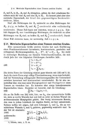 § 14. Metrische Eigenschaften eines Tensors zweiten Grades.