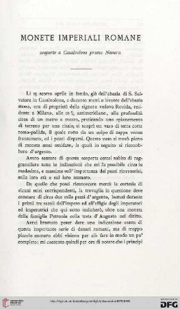 2: Monete imperiali romane scoperte a Casalvolone presso Novara