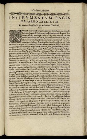 Instrumentum Pacis Cæsareo-Gallicum [...]