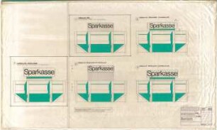 Schneider - Esleben, Paul; Wuppertal, Islandufer 15; Stadtsparkasse Wuppertal, Zentrale (Sparkassenhochhaus) - Hochhauskopf, Schrift (Varianten)