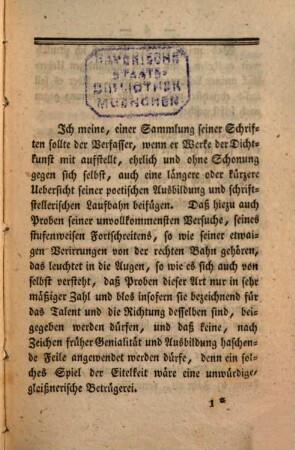 Uebersicht meiner schriftstellerischen Laufbahn und Proben früherer Versuche