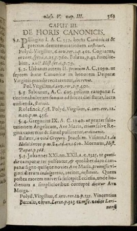 Caput III. De Horis Canonicis