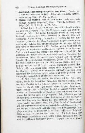 624-625 [Rezension] Wurm, Paul, Handbuch der Religionsgeschichte