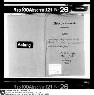 Gegenseitige Beschwerden der Osnabrücker Stiftsstände sowie Differenzen mit dem Landesherrn