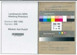 Entnazifizierung Karl Rudolf Mitzkeit , geb. 16.08.1908 (Ingenieur)
