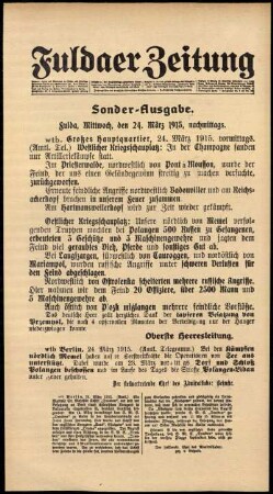 Ausgabe vom Mittwoch, den 24. März 1915.