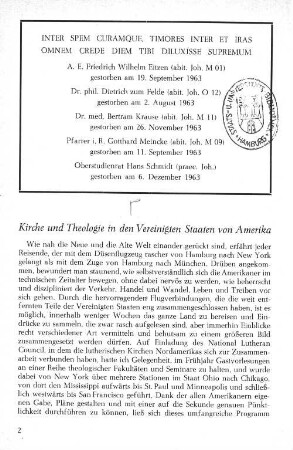 Kirche und Theologie in den Vereinigten Staaten von Amerika