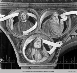 Passionsszenen mit Propheten und Sibyllen : Propheten Daniel, Jesaja und David