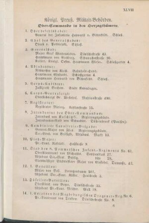 Königl. Preuß. Militair-Behörden.