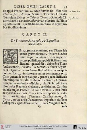 Caput II: De Tiburtium Rebus gestis, & Reipublicæ monimentis
