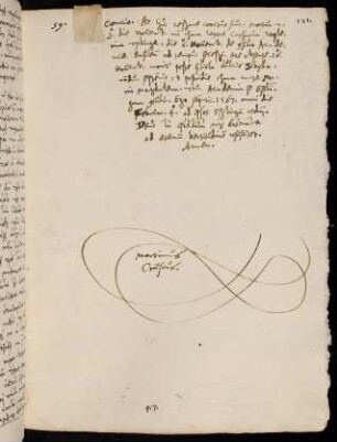 121, Notiz, u.a. über den Tod seiner Frau, seiner Tochter und seiner Mutter (mit Unterschrift Martin Crusius)
