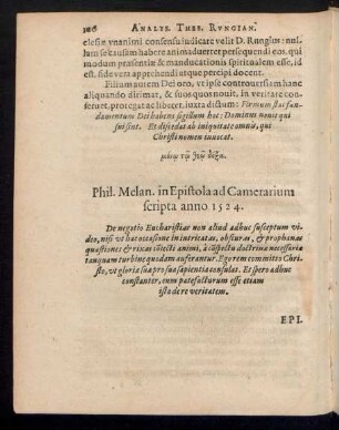 Phil. Melan. in Epistola ad Camerarium ...