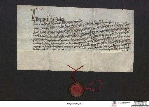 Bischof Liborius von Lebus bestätigt die Stiftung des Ritters Dietrich von Freiberg für die Oberkirche St. Marien