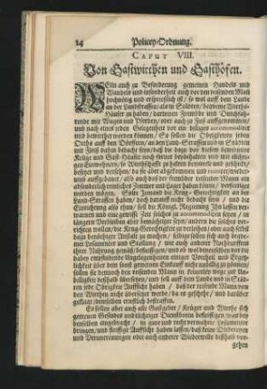 Caput VIII. Von Gastwirthen und Gasthöfen.