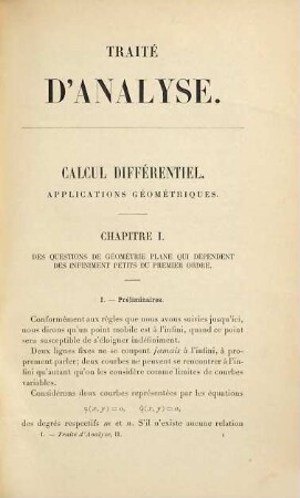 Traité d'analyse, 2. Calcul différentiel : applications géométriques
