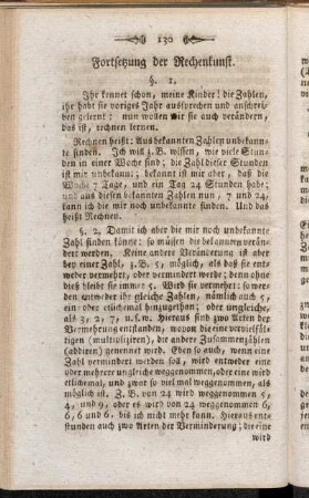 Fortsetzung der Rechenkunst.