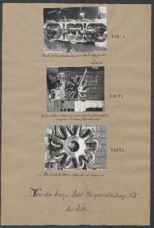 9 Zylinder Le Rhone-Motor aus einem am 10.05.1915 zerstörten englischen Flugzeug (Lagerseite)