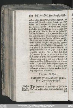 Der vierte Abschnitt. Geschichte der engländischen ostindischen Handlungsgesellschaft.