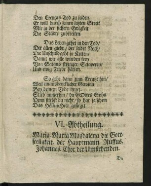 VI. Abtheilung