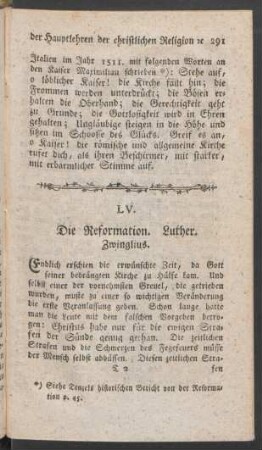 LV. Die Reformation. Luther. Zwinglius