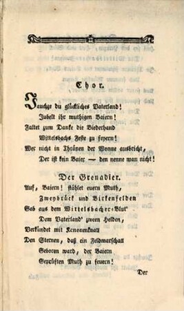 Volkslied auf die Geburt der Wittelsbachischen Prinzen von Zweybrücken und Birkenfeld 1786
