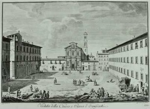 Veduta della chiesa e Piazza d'Ognissanti