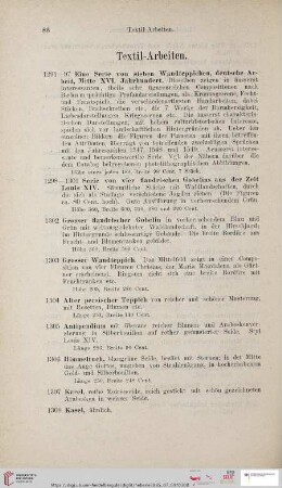 Textil-Arbeiten (Nr. 1291-1325)