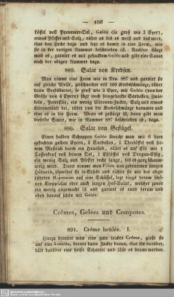 Crêmes, Gelées und Compotes