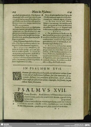 In Psalmum XVII. Psalmus XVII.