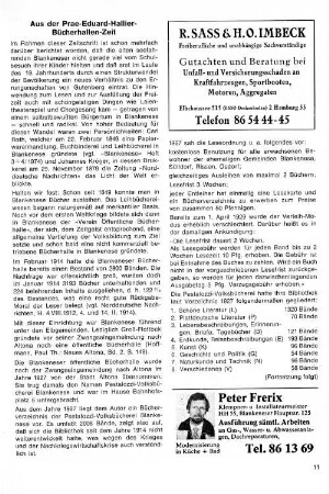 Aus der Prae-Eduard-Hallier-Bücherhallen-Zeit