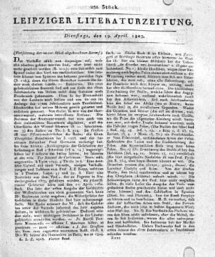 [Fortsetzung:] Beyträge zur Geschichte der Erfindungen. Von Johann. Beckmann. Fünften Bandes erstes Stück. Ohne die Inhaltsanzeige. 154 S. 8. 1800.