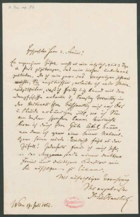 Brief an Robert Volkmann : 17.07.1861