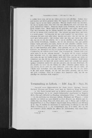 Versammlung zu Lübeck. - 1416 Aug. 11 - Sept. 10.