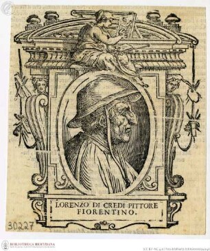 Giorgio Vasari: Delle vite de' più eccellenti pittori, scultori et architetti, In questa nuova edizione diligentemente reviste, ricorette, accresciute (...). Parte terza, Primo volume. Bologna: Evangelista Dozza, 1647, Lorenzo Di Credi, Porträt