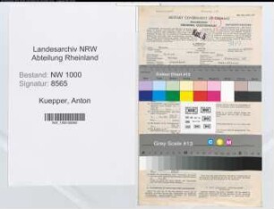 Entnazifizierung Anton Kuepper, geb. 10.06.1904 (Bankangest.)