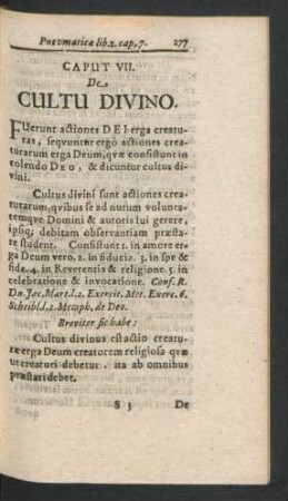 Caput VII. De Cultu Divino.