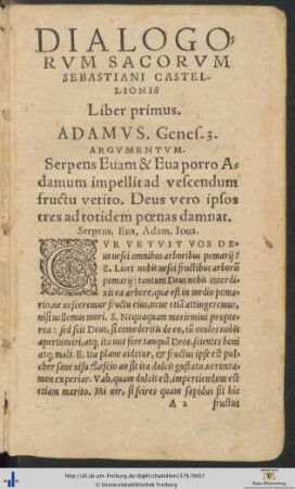 DIALOGI SACRI SEBASTIANI CASTELLIONIS