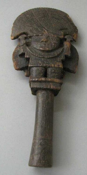 Wooden figure with mirror