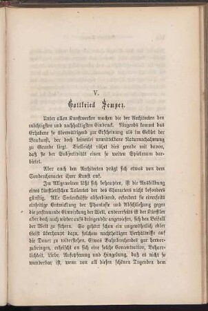 V. Gottfried Semper.
