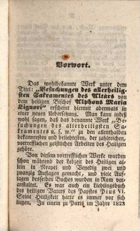 Besuchungen des allerheiligsten Sakraments des Altars, und der allzeit unbefleckten Jungfrau Maria auf jeden Tag des Monats
