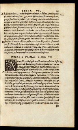 Decadis Primae Liber VII.